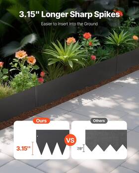 Vevor 197988128830 Steel Landscape Edging 3 Packs 40 X 8 In Rust-resistant Metal E