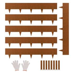 Vevor 197988128953 Weather-resistant Steel Landscape Edging 6 Packs 40x8 In Yard Border