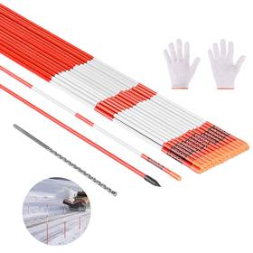 Vevor 197988527121 Reflective Driveway Markers 5/16 Inch Dia 60 In Snow Stakes Reflectors Orange