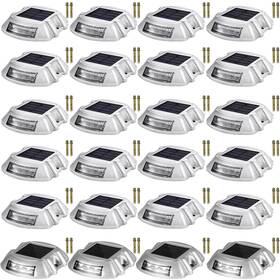Afjg586797 Vevor 24pcs Solar Driveway Lights 6 Led White Deck For Pathway Steps