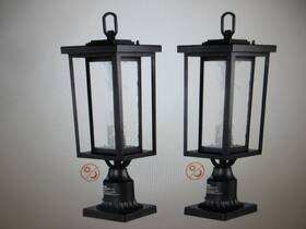 Ftynhwzdddz1fwlf5v6 Vevor Dusk To Dawn Outdoor Lamp Black Post Light 19.49 In Pole Pier Mount 2pk
