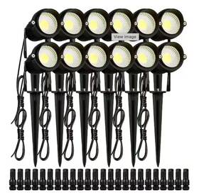 Jgjgdnbg12jtx6urfv9 Vevor 12pcs Landscape Lighting 450 Lumens Low Voltage Black Led Spotlights-nob