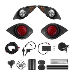 Vevor Qcdtjyamahax8jx9z001v9-251110 12v Golf Cart Led Headlight And Taillight Kit With Wiring Harness Turn Signals