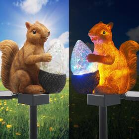 Vgyvgycc 313042572597 Upgraded Solar Garden Lights Outdoor Decor Squirrel Stake Colorful