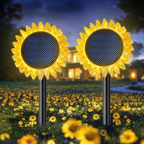 Vgyvgycc 753467457107 Solar Garden Lights - Upgraded Sunflower Light Ground/wall 2 In 1