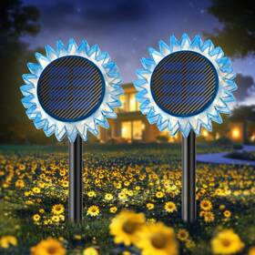 Vgyvgycc 753467457183 Solar Garden Lights Upgraded Sunflower Light Ground/wall 2 In 1 Outd