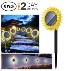 Vgyvgycc 753467457701 6 L Mparas Luces Solares Multicolor Decorativa De Girasol Para Exteriores Jardin