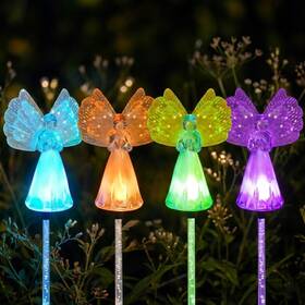 Vgyvgycc 754313966989 4 Pack Solar Angel Lights Color Changing Waterproof Garden Stakes
