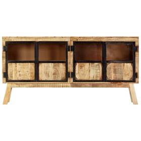 247994 Vidaxl Sideboard Brown And Black Solid Rough Mango Wood