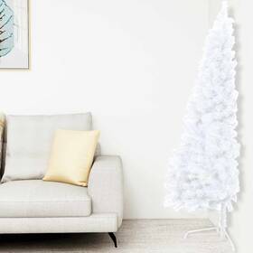 3077485 Vidaxl Artificial Half Christmas Tree White Pvc 6.9 Ft Tall