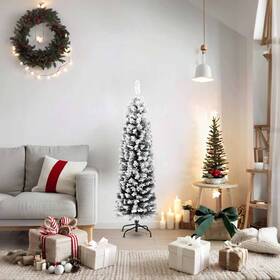 320953 Vidaxl Artificial Christmas Tree With Stand Pvc And Steel Plastic Led Usb