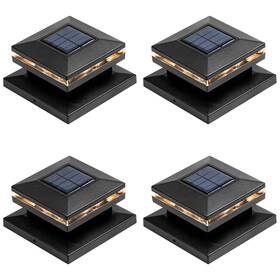 Viewsun 746131396925 4 Pack Solar Post Lights Outdoor Fence Cap Light Powered Caps For