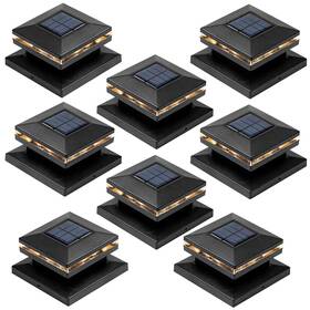 Viewsun 750904138834 8 Pack Solar Post Lights Outdoor Fence Cap Light Powered Caps For