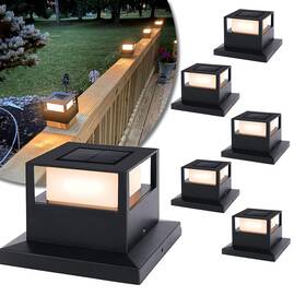 Viewsun 777989972405 6 Pack Solar Post Cap Lights Outdoor Fence Powered With S