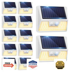 B0d2cwpqgl Vighep 12 Pack Solar Lights Outdoor Motion Sensor Waterproof Fence Deck Garden W
