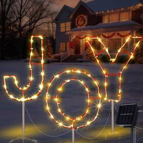 Anb-vihose-2299 Vihose 3pcs Solar Christmas Joy Nativity Lighted Decorations Metal Letters O