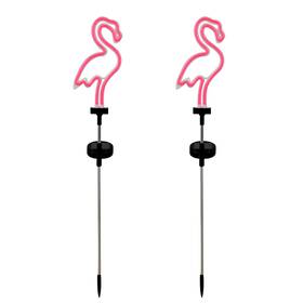 Vinsption 692041289034 Pink Flamingo Solar Garden Stake Lights Set Of 2 Outdoor Pathway Lig