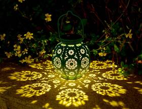 Vinsption 768253100501 Bohemian Garden Solar Lanterns Set 2 Moroccan Outdoor Waterproof Turquoise