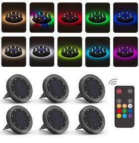Sn00137 Viodaim Color Changing Solar Ground Lights With 33ft Long Distance Remote Control - F