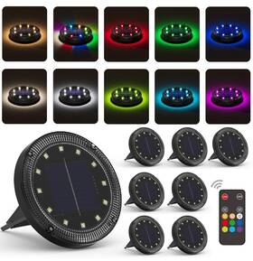 Sn00205 Viodaim Color Changing Solar Ground Lights With 33ft Long Distance Remote Control - F
