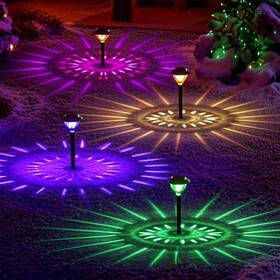 Viridi 445009090004 Color Changing Outdoor Lights Waterproof - 4packs Solar Led Pathway