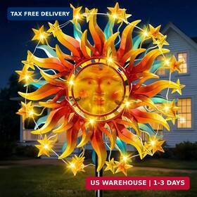 Lt00232s1 Visflair 60.3 Inch Solar Wind Spinner Outdoor Metal Sun Kinetic Sculpture-dual-sided Garden