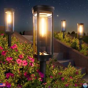 Pw-t-006 Visit The Bitpott Store 8 Pack Bright Solar Pathway Lights Waterproof Ip65 Auto On/off Garden Decor