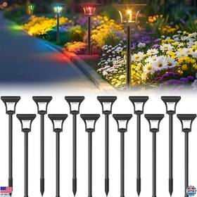 Str-so-001 Visit The Cinoton Store 12-pack Solar Pathway Lights - Rgbcw Led Garden Ip65 Waterproof