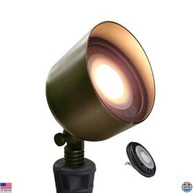 Cof504b-1-3 Visit The Coloer Store Brass Flood Light - 10w 2700k Led Par36 Bulb 12v Low Voltage Landscape