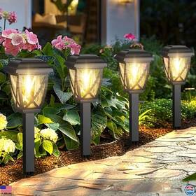 Pl001 Visit The Derynome Store 10 Pack Waterproof Solar Pathway Lights For Garden Yard Patio Decor