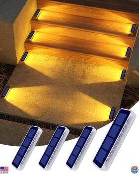 El-spw-04 Visit The Detarzinled Store 4-pack Waterproof Solar Step Lights - Warm White Deck Lighting For Steps And Paths