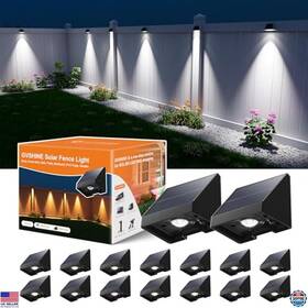 Gv0622 Visit The Gvshine Store 16 Pack Waterproof Solar Fence Lights Cool White Led For Yard Deck Porch