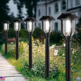 64b-6000kone Visit The Ilanck Store 12-pack Waterproof Solar Pathway Lights - 6000k Auto On/off For Yards And Gardens