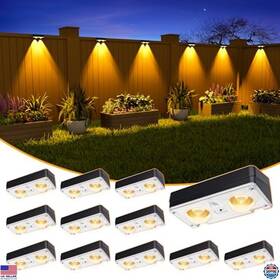 Jswl20 Visit The Jofios Store 80 Lumens Solar Fence Lights Waterproof 12-pack Warm White And Rgb Colors