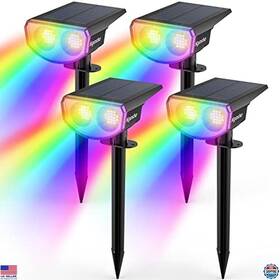 Visit The Kyosho Store Tot38-multi-color Solar Color-changing Outdoor Lights - 9 Modes Waterproof Rgbw Set Of 4