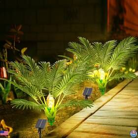Sj7243-gn2 Visit The Pinpon Store 25 Inch Artificial Solar Light Christmas Tree 2 Pack - 8 Modes For Yard Garden Decor