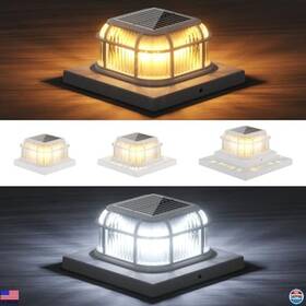 Xltd-5098 Visit The Topvelo Store Solar Post Lights 4-pack For 4x4 5x5 6x6 Posts 16 Leds 2 Light Modes White