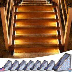 21312zm Visit The Volisun Store Solar Step Lights - 8 Pack Waterproof Ip67 Led Stair 80 Lumens