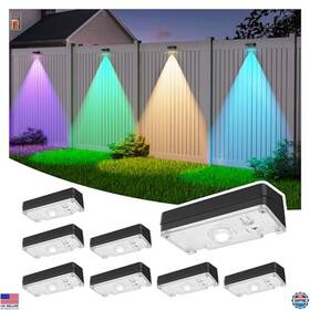 Ip65 Visit The Zcxlight Store Zcxlight002 Solar Powered Fence Lights Waterproof Led 12 Fixed Colors And Rgb 8 Pack