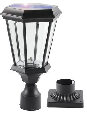 Vocldfa 747301608473 Solar Post Light Dusk To Dawn Sensor Pillar Fixture 15.8 Inch H Waterproof