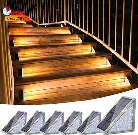 21131zm Volisun Solar Stair Lights 6 Pack Step Outdoor Waterproof Ip67 Le
