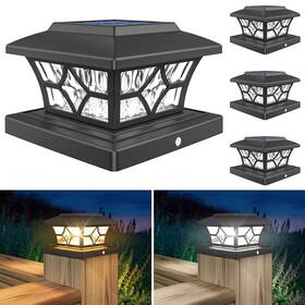 21153zm Volisun Solar Post Cap Lights Outdoor Powered Fence For 4x4 Vinyl/wood Black Waterproof