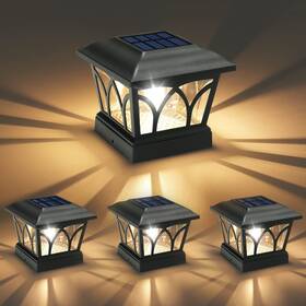 21155zm Volisun Solar Post Cap Lights Outdoor 4pack With Edison Led Bulbs 2 Brightnes