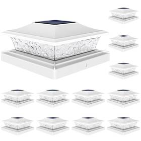 21208zm Volisun Solar Post Cap Lights Outdoor 4x4/6x6 Wooden/vinyl Fence 12 Pack White