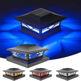 21221zm Volisun Solar Post Cap Light Outdoor Rgb Color Changing Waterproof 4pack For 4x4 5x5 6x6