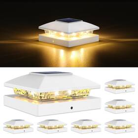21264zm Volisun 4x4 Solar Post Cap Light 6packsolar Fence - Lights Outdoor Water