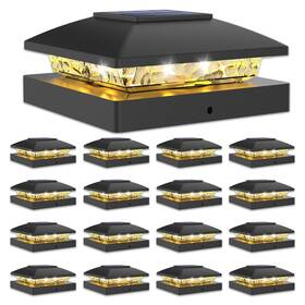 21404zm Volisun 4x4 Solar Post Cap Light 16packsolar Fence - Lights Outdoor Wate