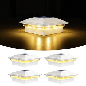 21520zm Volisun Solar Post Cap Light Outdoor Waterproof 4packsolar Fence Lights For 4x4 5x5