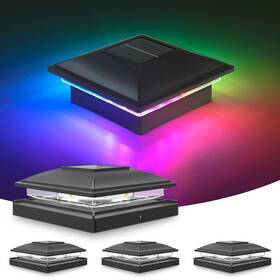 21581zm Volisun Solar Cap Light Outdoor Waterproof Rgb Color Changing Fence Flashing Ligh