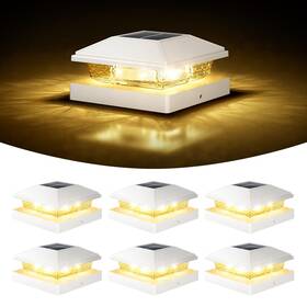 21617zm Volisun 4x4 Solar Fence - Post Lights 6pack Cap Light Outdoor Waterproof